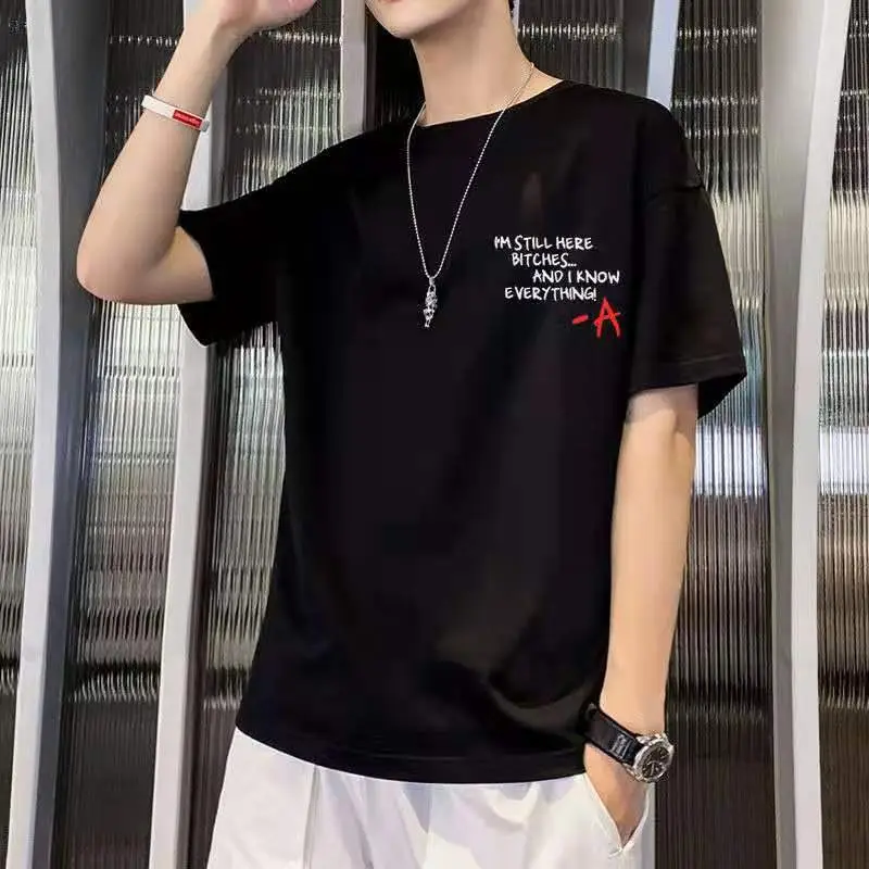 Men's White 2022 Harajuku Style Half Sleeve T-Shirt - Image 11