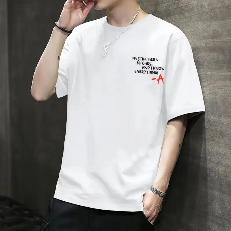 Men's White 2022 Harajuku Style Half Sleeve T-Shirt - Image 12