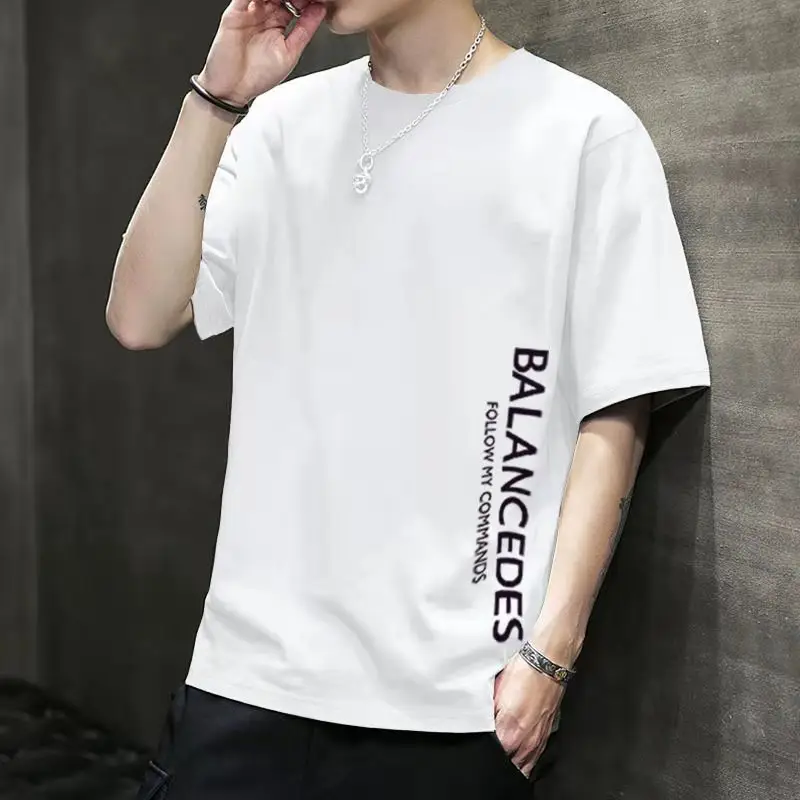 Men's White 2022 Harajuku Style Half Sleeve T-Shirt - Image 9