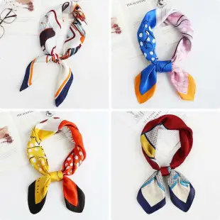 Printed Cashew Flower Imitation Silk Square Scarf Set — feature 10