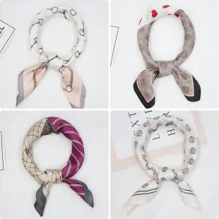 Printed Cashew Flower Imitation Silk Square Scarf Set — feature 12
