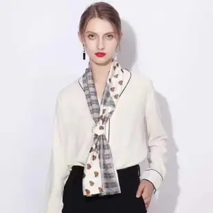 Printed Cashew Flower Imitation Silk Square Scarf Set — feature 17