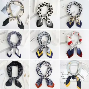Printed Cashew Flower Imitation Silk Square Scarf Set — feature 4