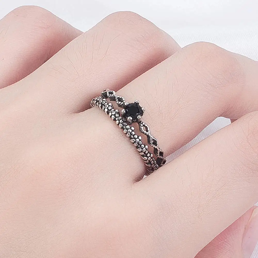 Vintage Star Imitation Silver Ring for Women - Image 4