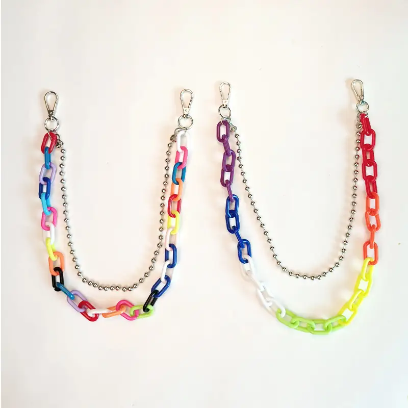 Korean Ins Waist Chain Candy Color Resin Pants