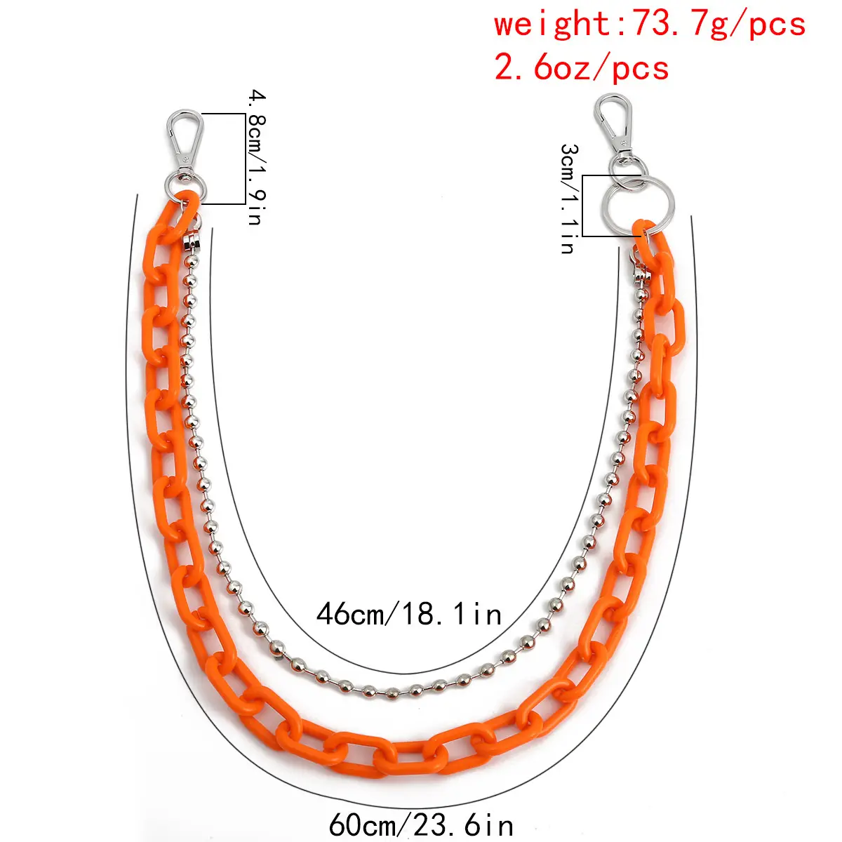 Korean Ins Waist Chain Candy Color Resin Pants