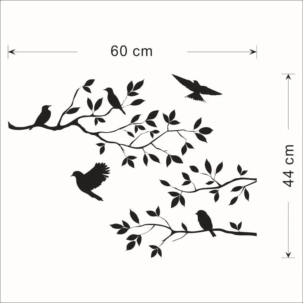 Removable Wall Stickers Bird Branch Decor 60x44cm - Image 5