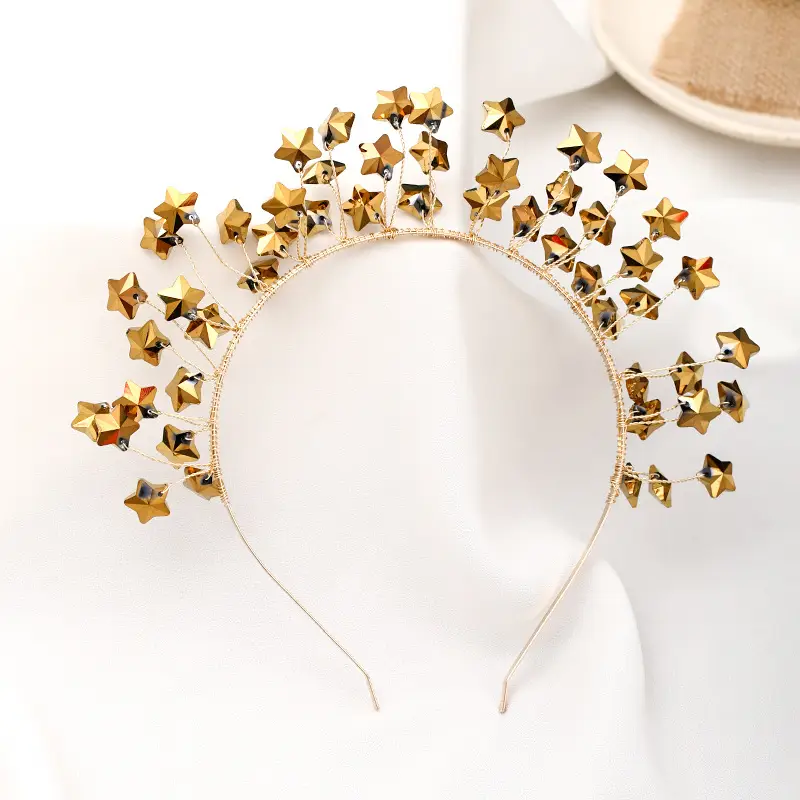 Tuan Ming Gold Star Bridal Hair Band - Image 3