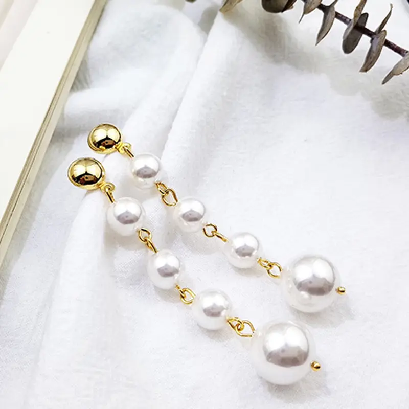 Korean S925 Silver Pearl Tassel Earrings - Image 3