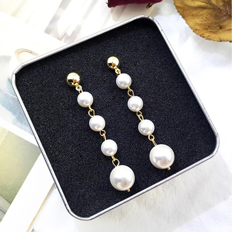 Korean S925 Silver Pearl Tassel Earrings - Image 4