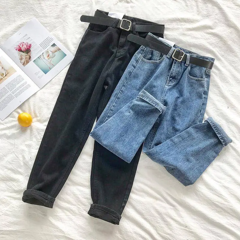 Women's Blue Denim Cropped Leggings Slim Fit High Waist - Image 3