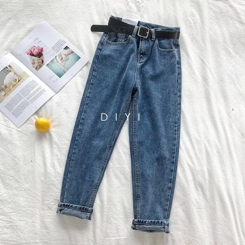 Women's Blue Denim Cropped Leggings Slim Fit High Waist - Image 4