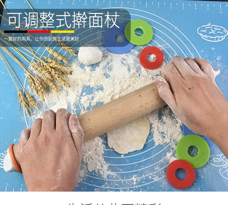Stainless Steel Kneading Rolling Pin 17" Adjustable — feature 1