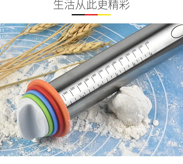 Stainless Steel Kneading Rolling Pin 17" Adjustable — feature 2