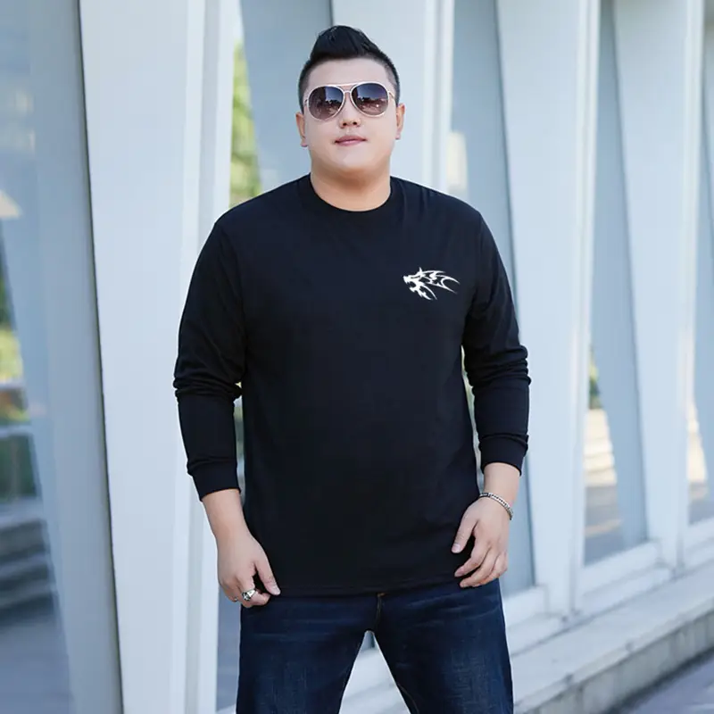 Men Long Sleeve Printed T-Shirt White Summer Trendy