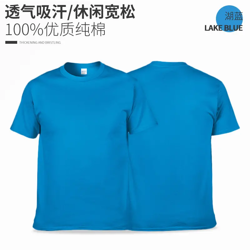 Summer Pure Cotton T-Shirt Blue Carolina Blue - Image 7