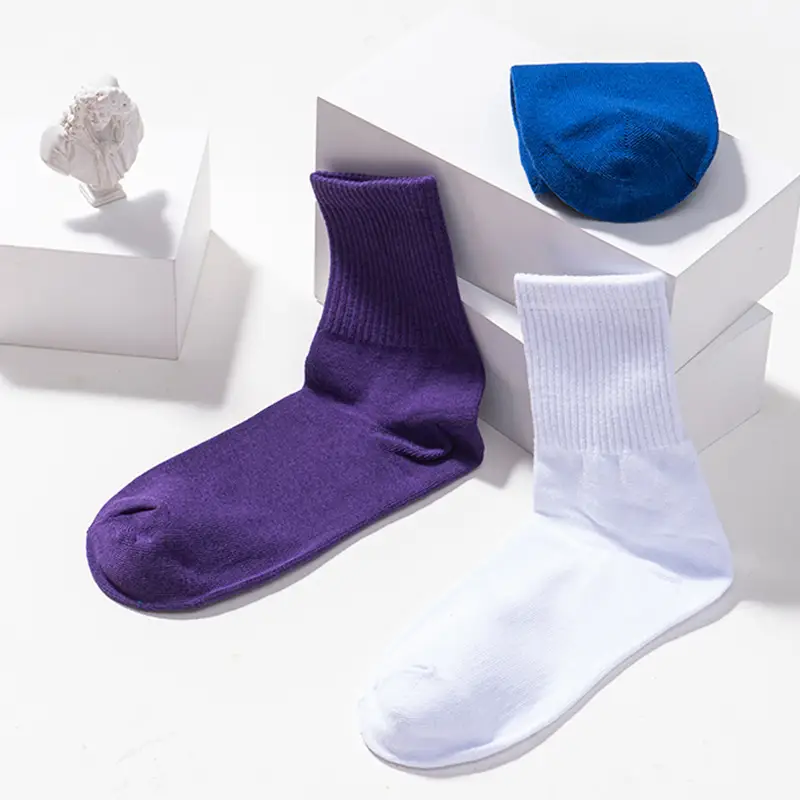 Solid color pile socks color Japanese short tube socks women's versatile candy color cotton socks men's wholesale neutral