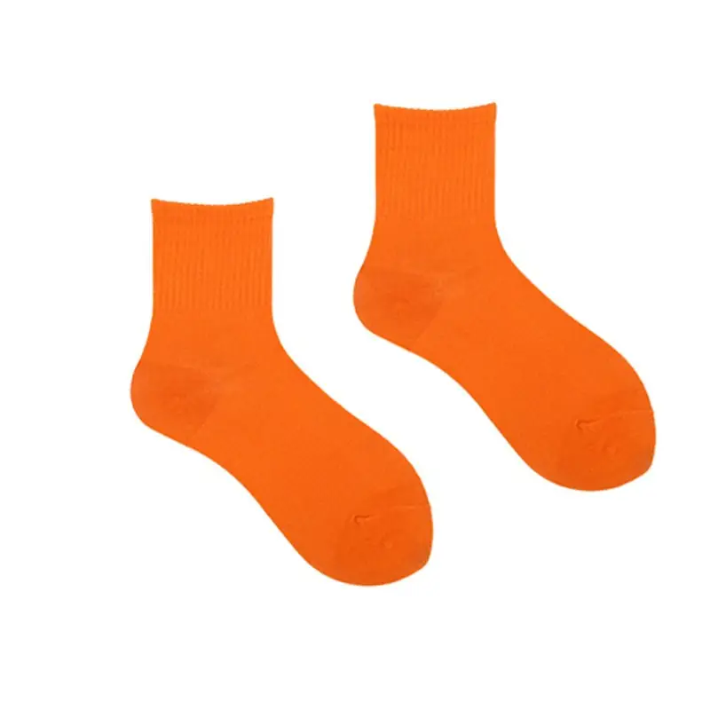 Solid color pile socks color Japanese short tube socks women's versatile candy color cotton socks men's wholesale neutral