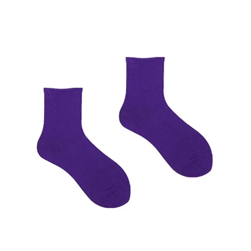 Solid color pile socks color Japanese short tube socks women's versatile candy color cotton socks men's wholesale neutral