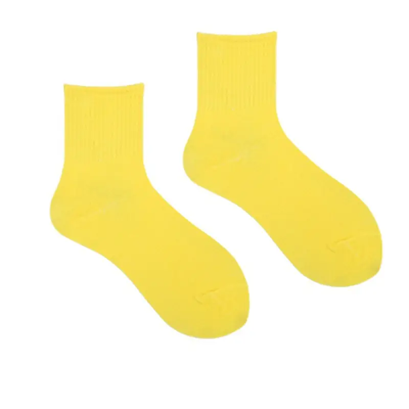 Solid color pile socks color Japanese short tube socks women's versatile candy color cotton socks men's wholesale neutral