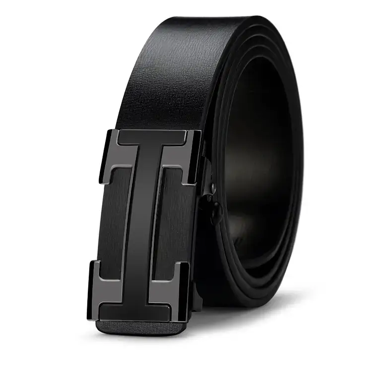 Men's Genuine Leather Automatic Buckle Belt Black β feature 18