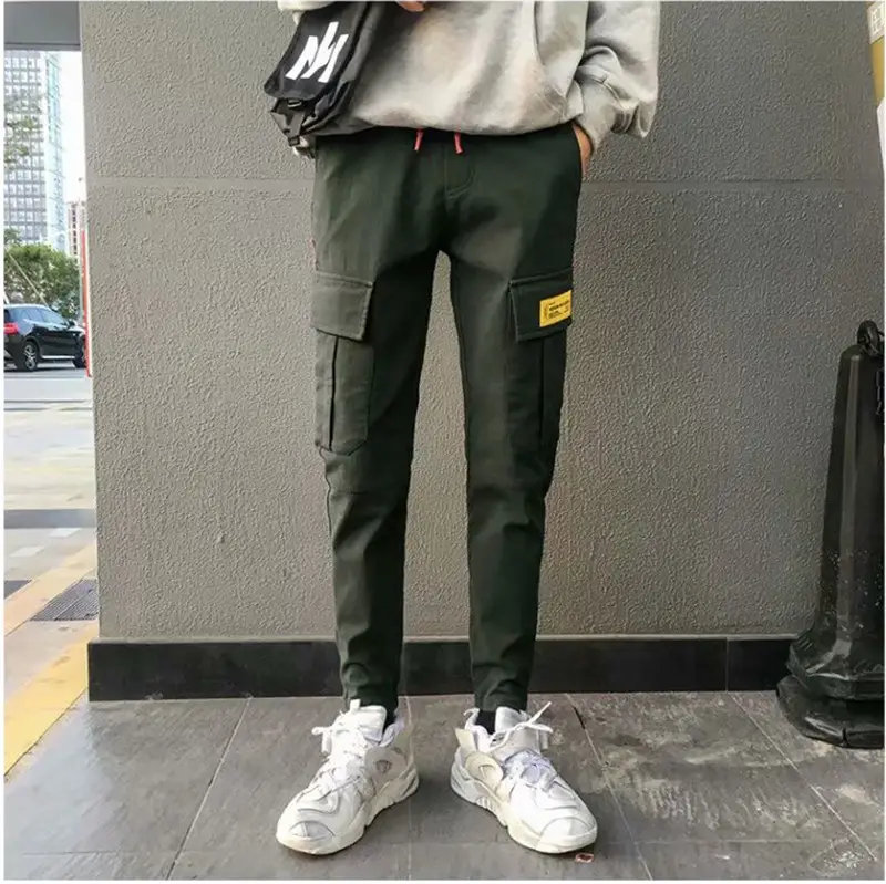 Men's Green Multi-Pocket Workwear Pants 2020 - Image 4