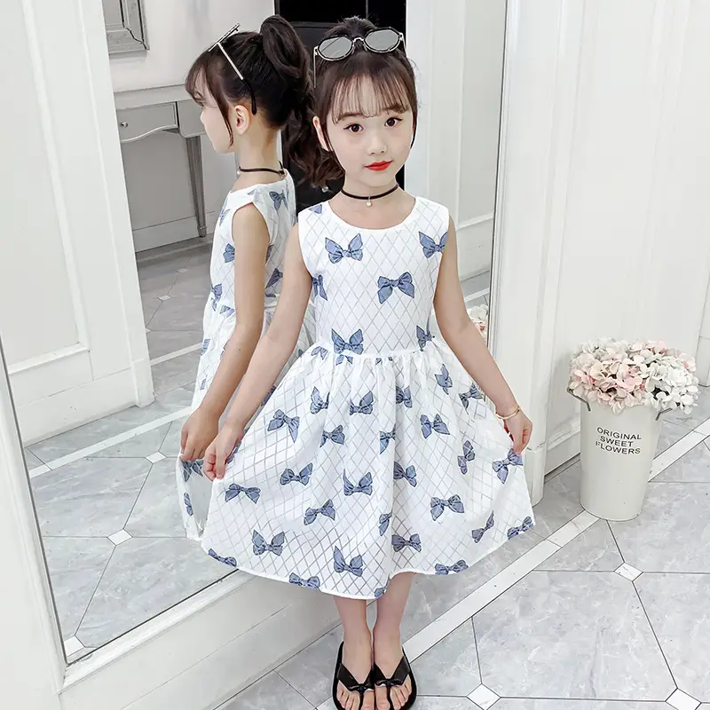 Girls Cotton Floral Long Skirt Dress 2025 - Image 2