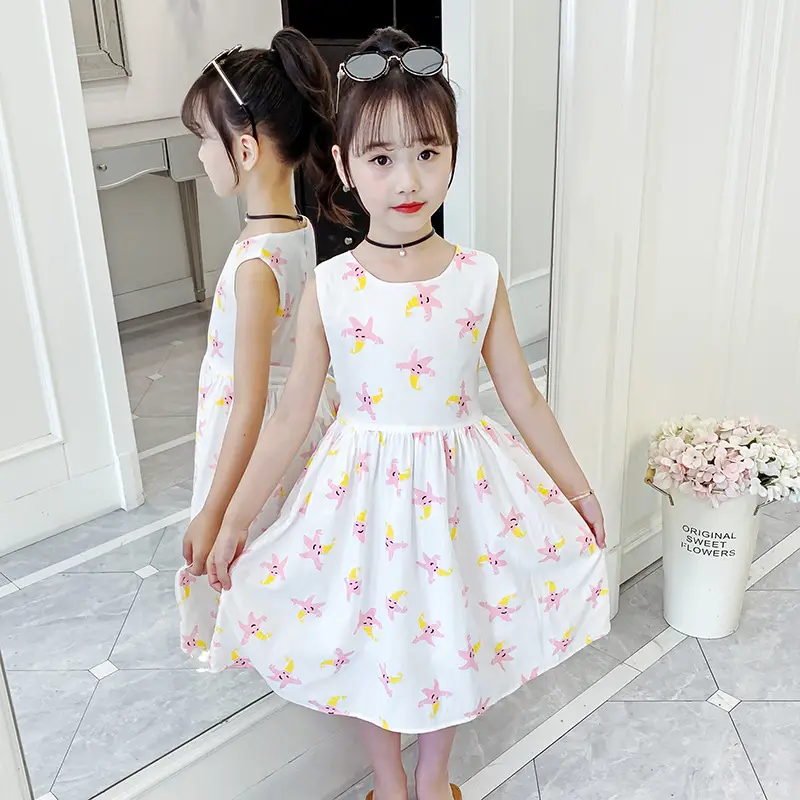 Girls Cotton Floral Long Skirt Dress 2025 - Image 3