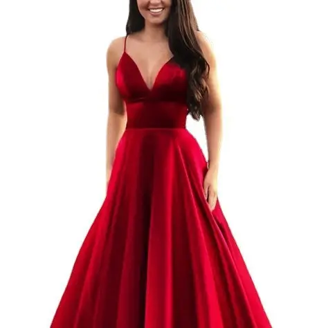 2025 Summer V Neck Pure Color Evening Dress - Image 10