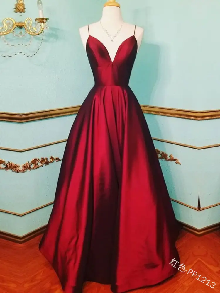 2025 Summer V Neck Pure Color Evening Dress — feature 11