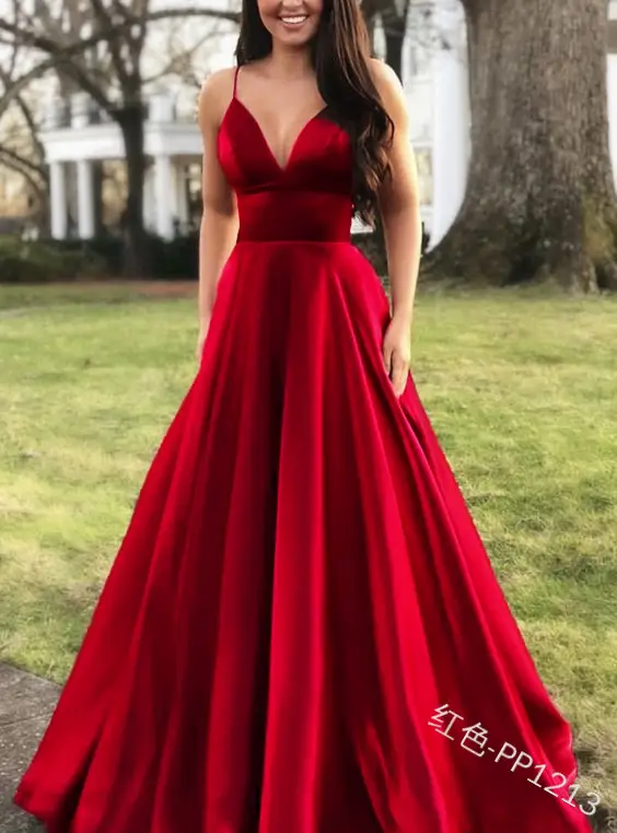 2025 Summer V Neck Pure Color Evening Dress — feature 12