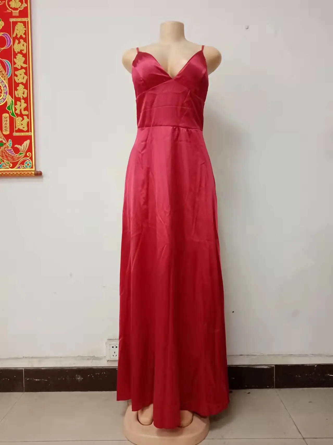2025 Summer V Neck Pure Color Evening Dress — feature 38