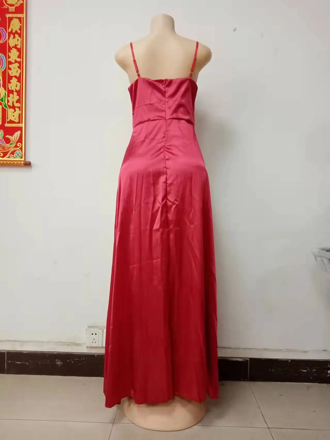 2025 Summer V Neck Pure Color Evening Dress — feature 39