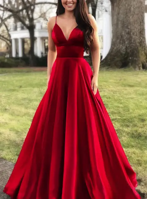2025 Summer V Neck Pure Color Evening Dress — feature 9