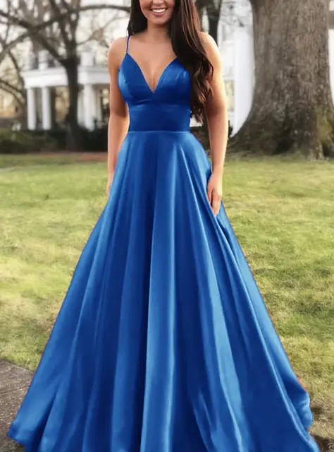 2025 Summer V Neck Pure Color Evening Dress - Image 5