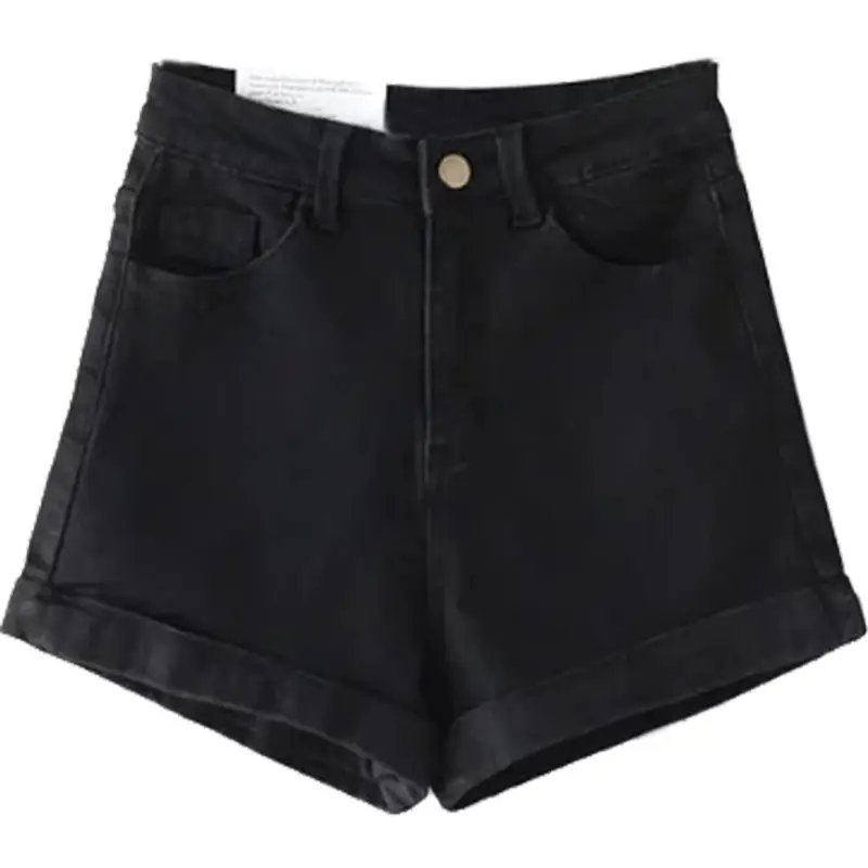 Women Denim Shorts White High Waist Wide Leg - Image 5