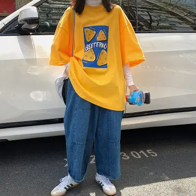 Women Printed Hoodie & Shorts Set Yellow Blue