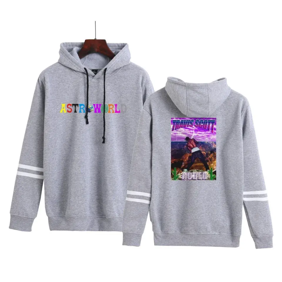 Red Hooded Sweatshirt Set with Ast Personality Print - Image 11