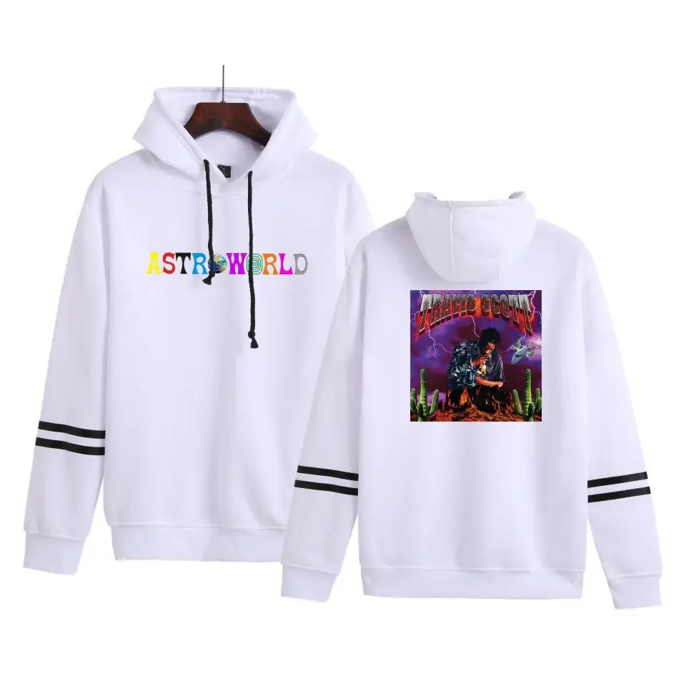 Red Hooded Sweatshirt Set with Ast Personality Print - Image 2
