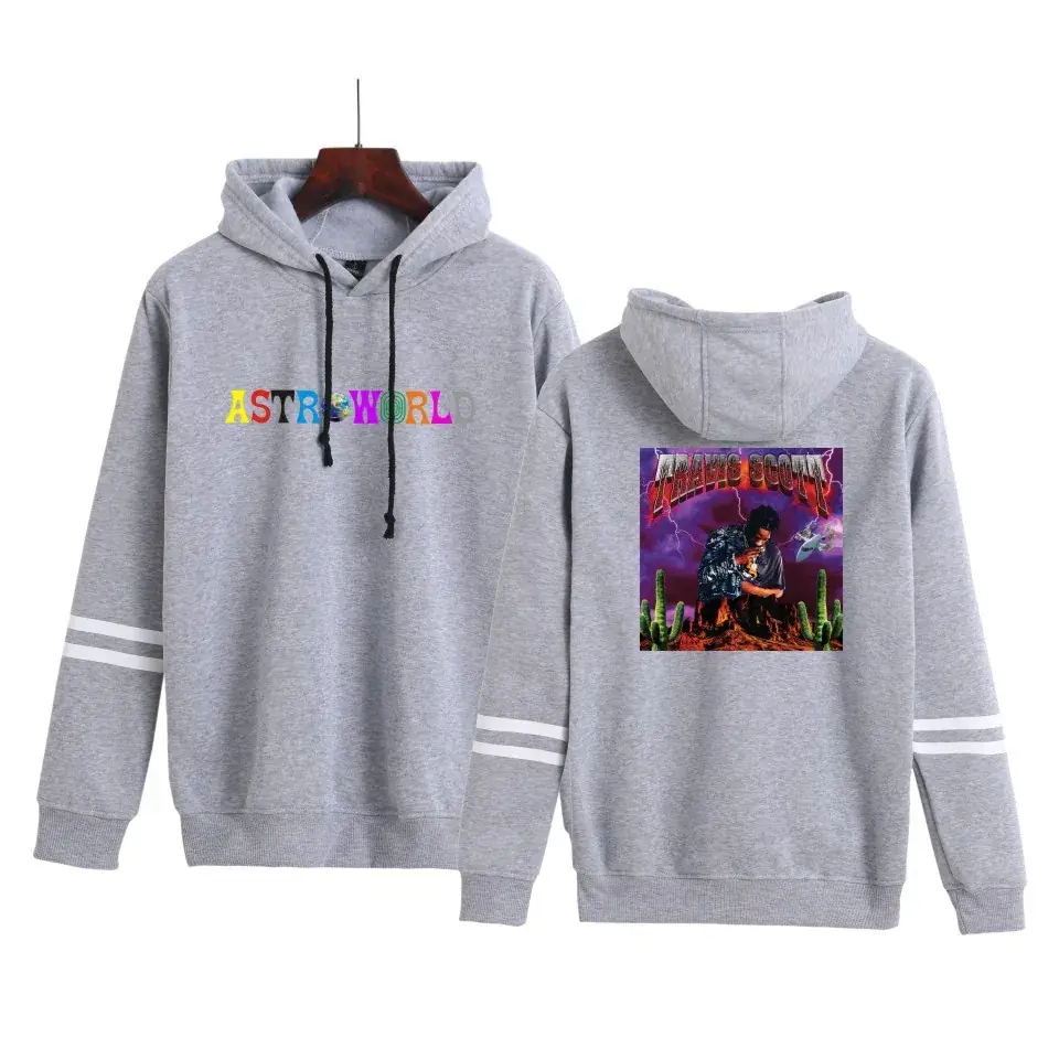 Red Hooded Sweatshirt Set with Ast Personality Print - Image 3