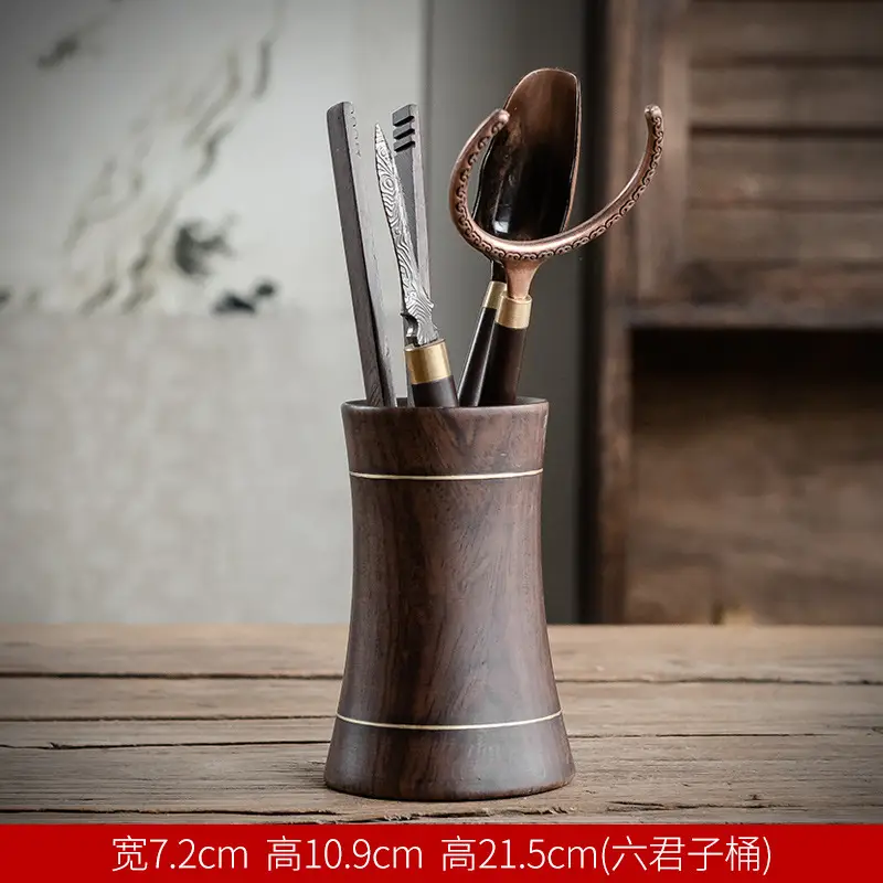 Ebony Wood Tea Cup Set for Men 6 Pcs 7.2x10.9cm - Image 2