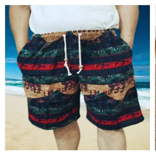 Men's Floral Cotton Shorts Large Beach Wear