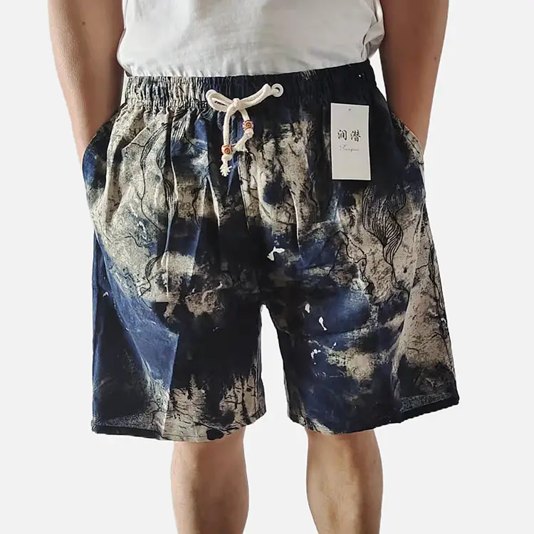 Men's Floral Cotton Shorts Large Beach Wear