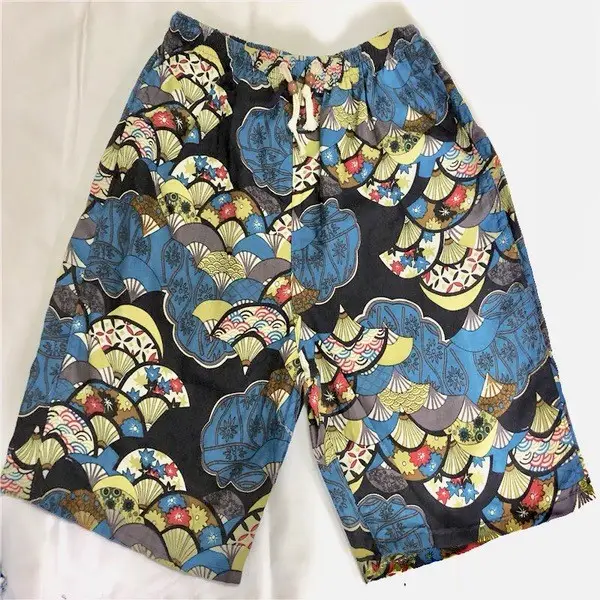 Men's Floral Cotton Shorts Large Beach Wear