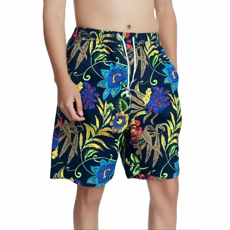 Men's Floral Cotton Shorts Large Beach Wear