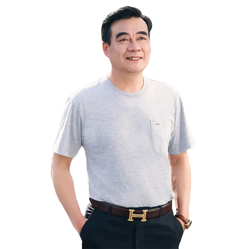 Men Red Cotton T-Shirt Round Neck Loose Fit - Image 9