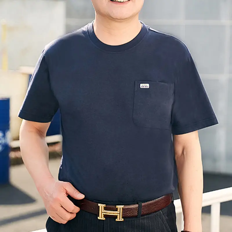 Men Red Cotton T-Shirt Round Neck Loose Fit - Image 4