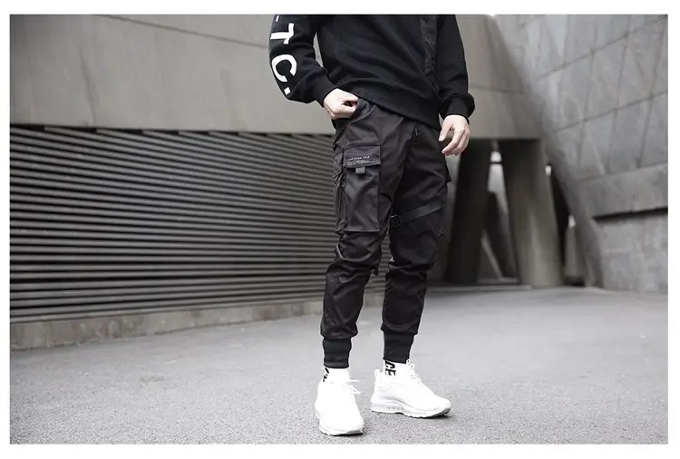 Men's Black Tactical Leg Pants with Cargo Compartment — feature 5
