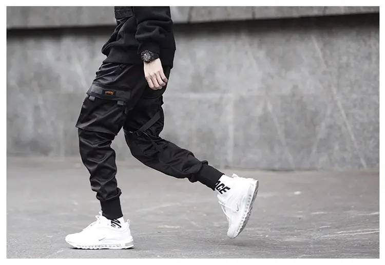 Men's Black Tactical Leg Pants with Cargo Compartment — feature 9