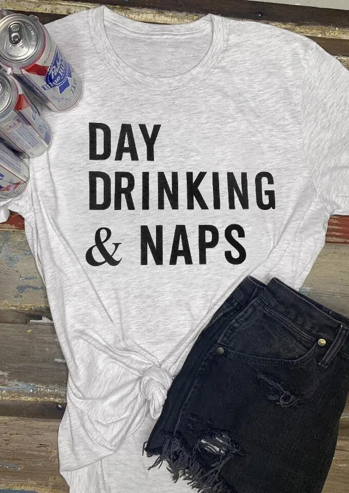 Day Drinking Naps Yellow Cotton T-Shirt - Image 10